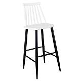 LAVIDA Σκαμπό BAR με Πλάτη, Μέταλλο Βαφή Μαύρο, PP Άσπρο Ε-00024277 ΕΜ153,11