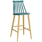 LAVIDA Σκαμπό BAR με Πλάτη, Μέταλλο Βαφή Φυσικό, PP Μπλε Ε-00017847 ΕΜ153,5