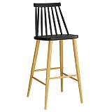 LAVIDA Σκαμπό BAR με Πλάτη, Μέταλλο Βαφή Φυσικό, PP Μαύρο Ε-00017846 ΕΜ153,2