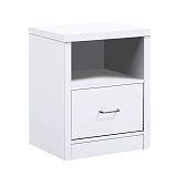 CALIBER Κομοδίνο με 1 Συρτάρι + 1 Ράφι, Απόχρωση Άσπρο Ε-00025704 Ε7387,1