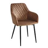 LILA Πολυθρόνα Μέταλλο Βαφή Μαύρο, Ύφασμα Velure Απόχρωση Cappuccino Ε-00025812 ΕΜ7851,3