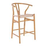 LIMA Σκαμπό BAR, Ξύλο Οξιά, Φυσικό, Κάθισμα Paper Rope Φυσικό (ύψος καθ.67cm) Ε-00026109 Ε75171,1