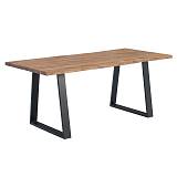 LIZARD-W Τραπέζι Κουζίνας - Τραπεζαρίας, Μέταλλο Βαφή Μαύρο, Ξύλο Ακακία Φυσικό Ε-00025559 ΕΑ7095,W