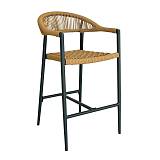 MADISON Σκαμπό Bar, ALU Ανθρακί, Rope Wicker Φυσικό Ε-00026680 Ε6725