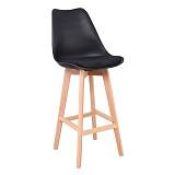 MARTIN Σκαμπό BAR Οξιά Φυσικό, Μαύρο PP & Ύφασμα Velure, Μονταρισμένη Ταπετσαρία Ε-00024116 ΕΜ147,2V