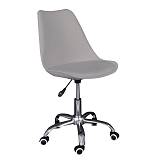 MARTIN-W Καρέκλα Γραφείου, Βάση Χρώμιο, PP & Pu Γκρι, Μονταρισμένη Ταπετσαρία Ε-00026467 ΕΟ201,4WL