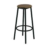 MAYER Σκαμπό BAR, Μέταλλο Βαφή Ανθρακί, Κάθισμα Απόχρωση Antique Brown Ε-00021318 ΕΜ9798,1