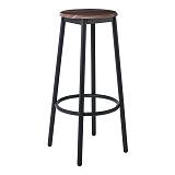 MAYER Σκαμπό BAR, Μέταλλο Βαφή Ανθρακί, Κάθισμα Απόχρωση Καρυδί Ε-00023605 ΕΜ9798,2