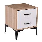 MERRANO Κομοδίνο με 2 Συρτάρια Απόχρωση Sonoma-Άσπρο Ε-00025627 Ε7420,3