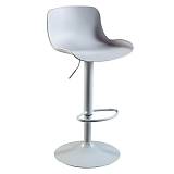 MOSS Σκαμπό BAR με Πλάτη, Μέταλλο Βαφή Άσπρο, PP Άσπρο, Ρύθμιση Ύψους, Περιστρεφόμενο Ε-00021334 ΕΜ200,2