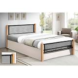 ΝΕΤ Κρεβάτι Διπλό για Στρώμα 150x200cm, Μέταλλο Βαφή Μαύρο, Ξύλο Φυσικό Ε-00026501 Ε8041,1