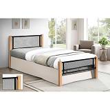 ΝΕΤ Κρεβάτι Μονό για Στρώμα 90x190cm, Μέταλλο Βαφή Μαύρο, Ξύλο Φυσικό Ε-00026430 Ε8048,1