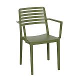 NOLA Πολυθρόνα Τραπεζαρίας Κήπου Στοιβαζόμενη, PP - UV Protection, Απόχρωση Λαδί Ε-00026191 Ε310,3