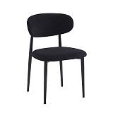 POINT Καρέκλα Τραπεζαρίας Μέταλλο Βαφή Μαύρο, Teddy Ύφασμα Μαύρο Ε-00026607 ΕΜ7917,2