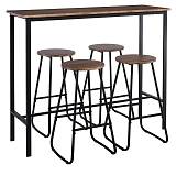 PUB Set Bar Τραπέζι + 4 Σκαμπό, Μέταλλο Βαφή Ανθρακί - Antique Brown Ε-00024212 ΕΜ9800
