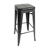 RELIX Σκαμπό Bar Στοιβαζόμενο, Μέταλλο Βαφή Μαύρο, Pu Μαύρο Ε-00025804 Ε5190P,15W