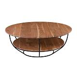 ROY-W Τραπεζάκι Σαλονιού Καθιστικού, Μέταλλο Βαφή Μαύρο, Ξύλο Ακακία Φυσικό Ε-00025420 ΕΑ7075,W