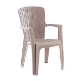 SIDE Πολυθρόνα Κήπου-Βεράντας Στοιβαζόμενη, (Rattan Look) PP-UV Απόχρωση Cappuccino Ε-00026746 Ε3031,1