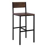 STAB Σκαμπό BAR με Πλάτη, Μέταλλο Βαφή Ανθρακί, Κάθισμα Η.67cm Απόχρωση Antique Brown Ε-00022610 ΕΜ9801,L