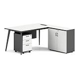 STATUS Γραφείο Γωνία Αναστρέψιμη, Απόχρωση Grey, Επιφάνεια Απόχρωση Άσπρο Ε-00025995 ΕΟ900,1