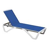 SUMMER K/D Ξαπλώστρα Αλουμίνιο Ανθρακί, PP Άσπρο - Textilene Μπλε Ε-00025925 Ε3381,1