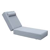 SUNLOUNGER Μαξιλάρι Ξαπλώστρας 20cm, Προσκέφαλο, Ύφασμα Water Repellent Γκρι, Φερμουάρ Ε-00026399 Ε2014,30