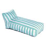 TACO MAX Πουφ Ξαπλώστρα Ανάκλιντρο, 100% Αδιάβροχο Ύφασμα Ριγέ Άσπρο/Τιρκουάζ Ε-00026044 Ε029,40