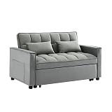TEMPO Καναπές - Κρεβάτι, Με ανάκλιση πλάτης, Ύφασμα Velure Γκρι Ε-00025536 Ε998,1