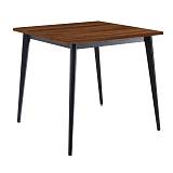 VIDAL Τραπέζι Μέταλλο Βαφή Μαύρο, Επιφάνεια 80x80cm/16mm Contract Sliq Walnut Ε-00026306 Ε0686,S
