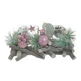 Inart  ΧΡΙΣΤΟΥΓΕΝΝΙΑΤΙΚΟ ΚΗΡΟΠΗΓΙΟ ΞΥΛΙΝΟ ΠΟΛΥΧΡΩΜΟ 20x8x14cm