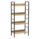 ΒΙΒΛΙΟΘΗΚΗ ΜΕΤΑΛΛΙΚΗ/ΞΥΛΙΝΗ ΜΑΥΡΗ/NATURAL 60X28X126 INART