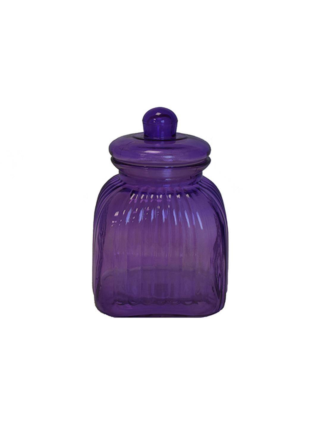 Βάζο ριγέ με καπάκι μωβ 2.6L 16Χ24
