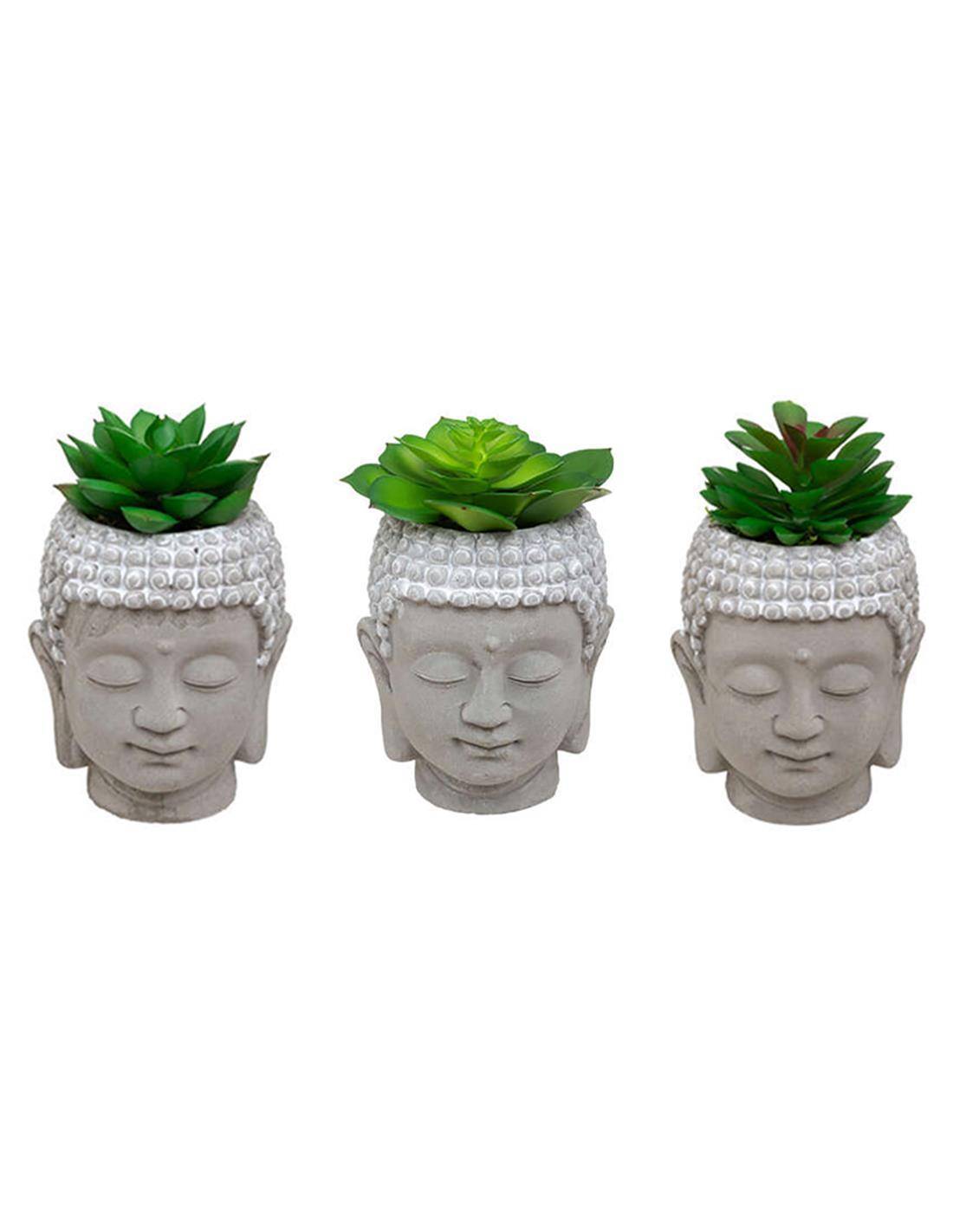 Βούδας κεφάλι  κεραμ.με πρασινάδα 9Χ12,5, 3σχ.