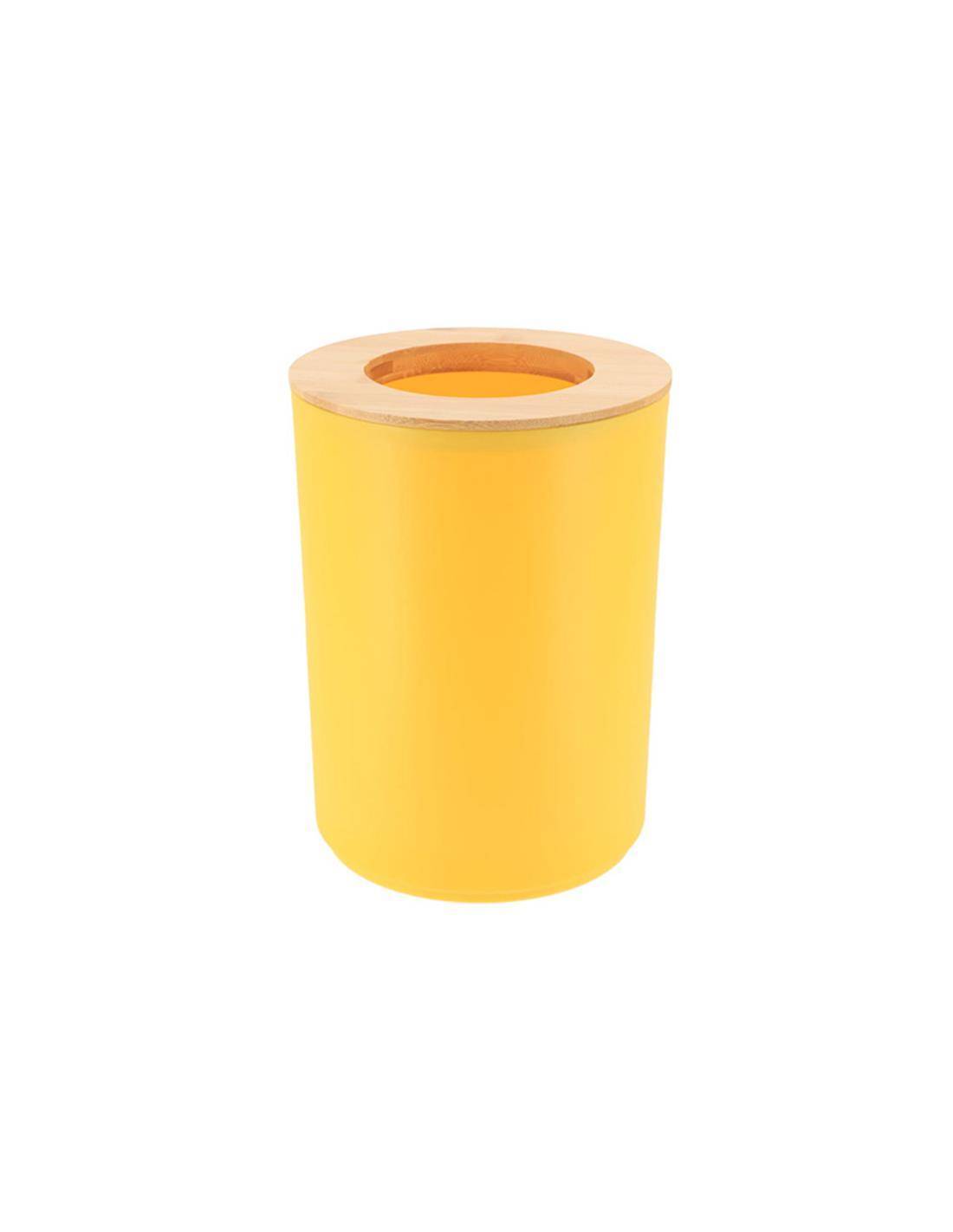 Κάδος απορ.πλαστ.με bamboo 5LT κίτρινο
