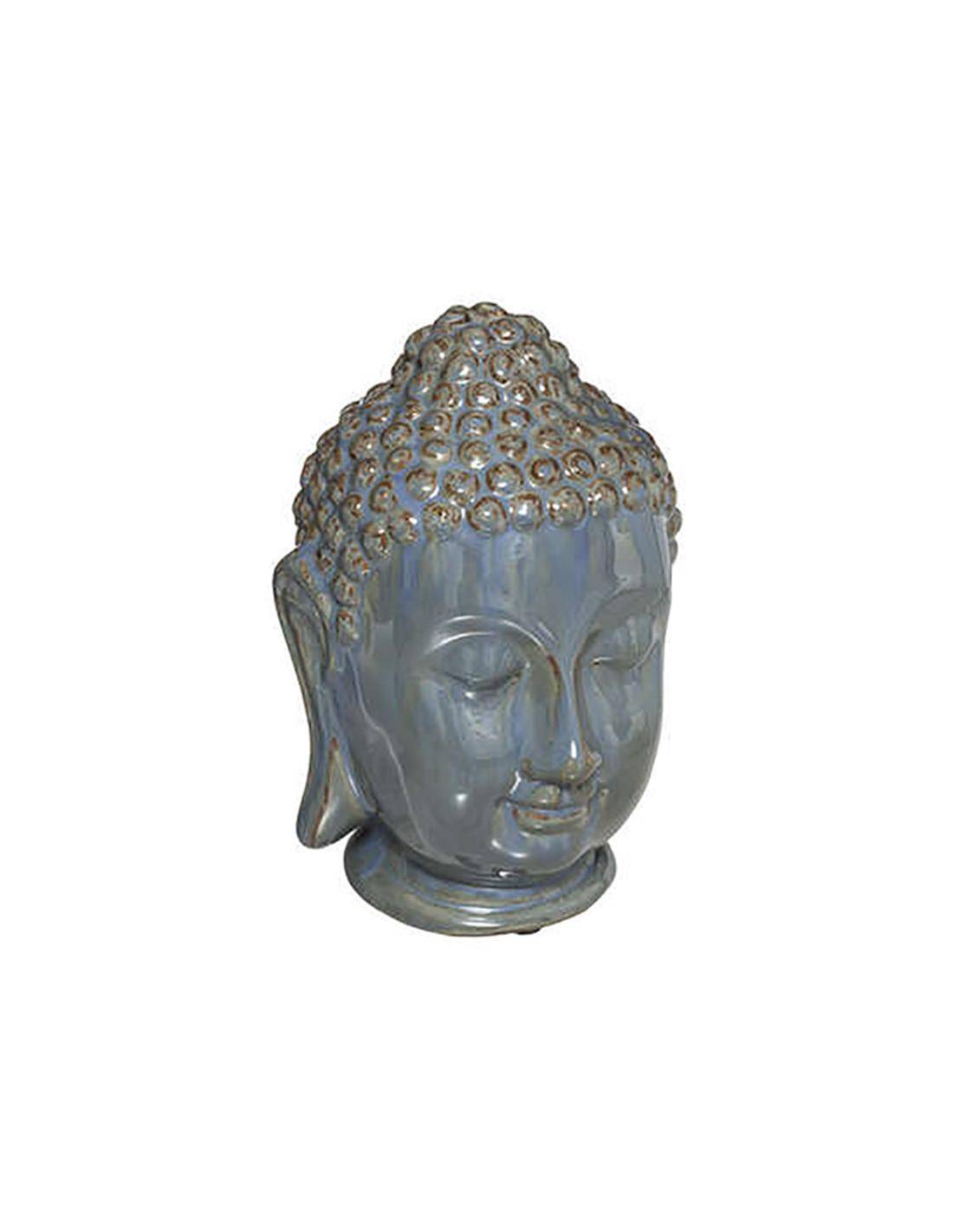 Κεφάλι Βούδα κεραμ.μπλε χρ. 25εκ.