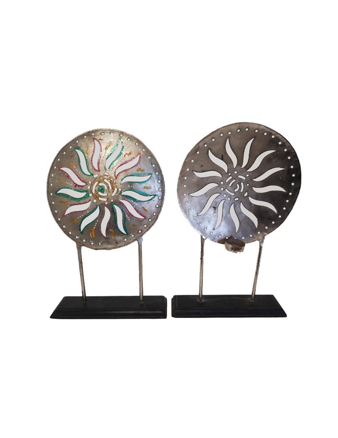 Κηροπήγιο μεταλ.σε βάση ξύλινη