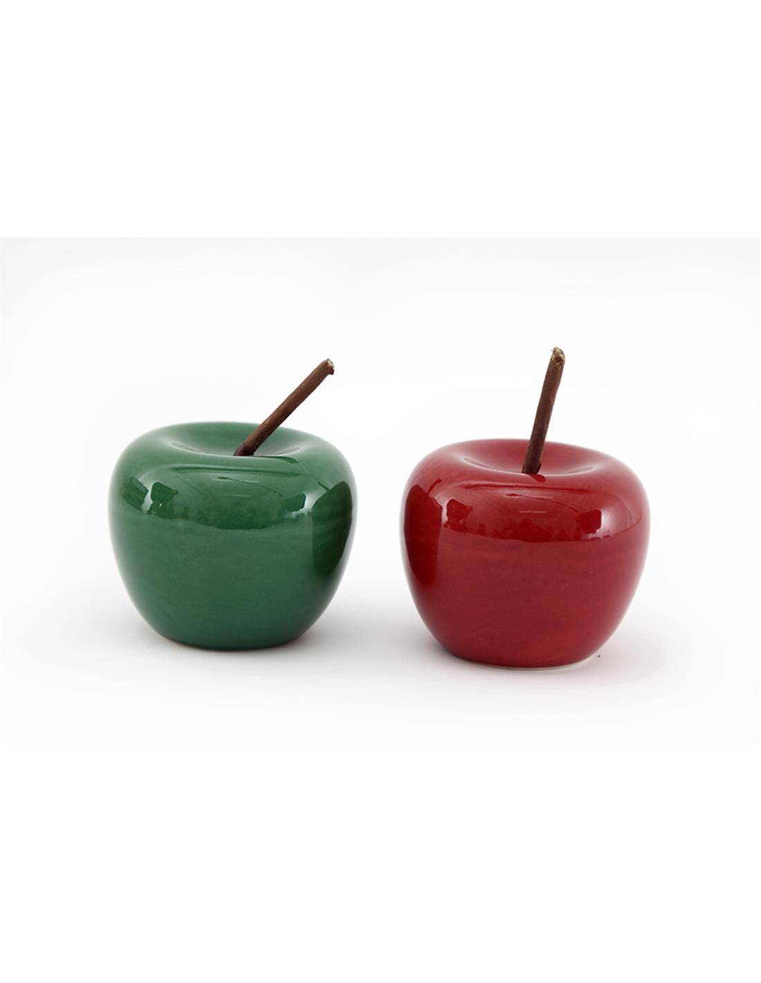Μήλο κεραμ.διακοσμ.κόκκινο ή λευκό 7,5Χ9,5