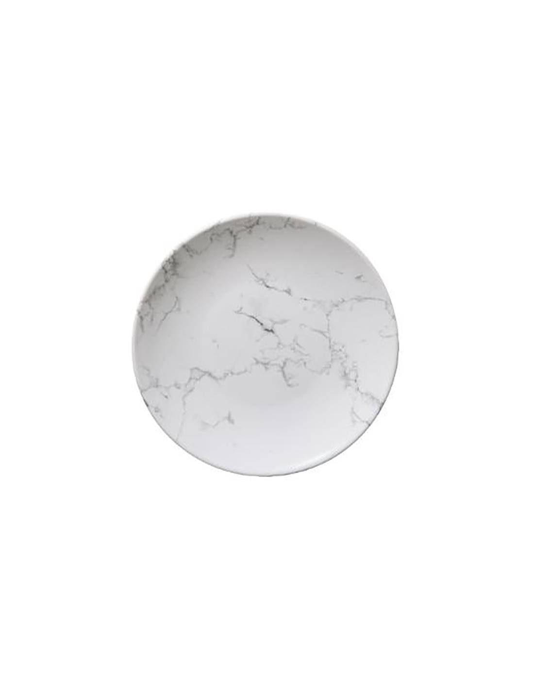 Πιάτο κεραμ.geom.marble λευκό  Φ19