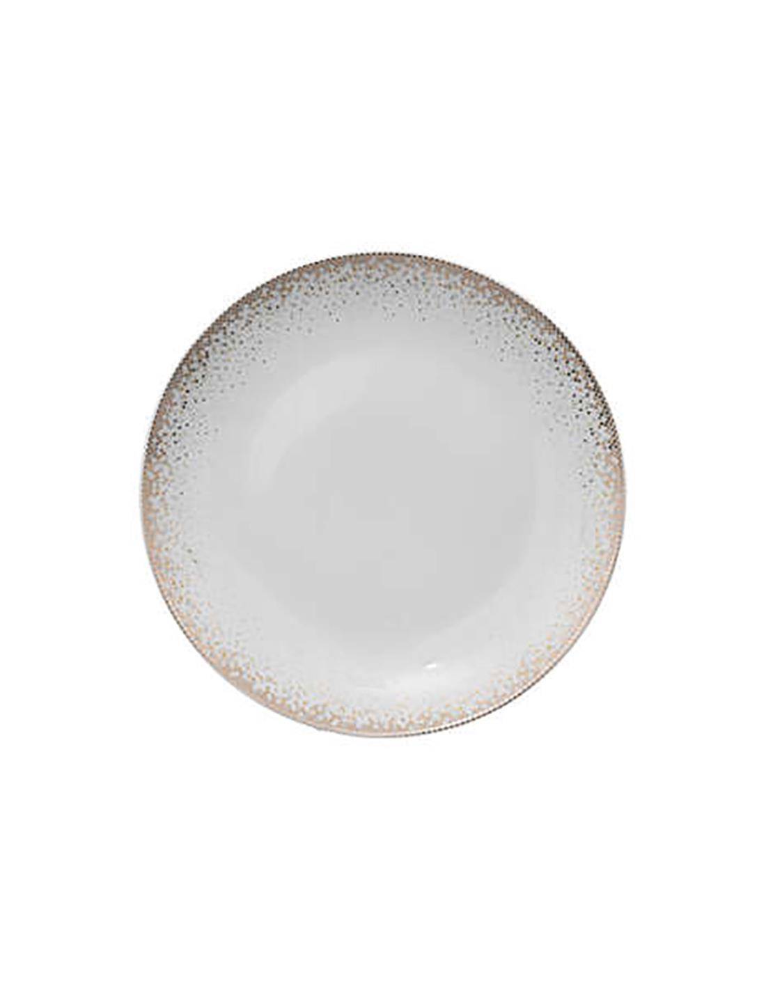 Πιάτο πορσελ.λευκό με dots επιδορπίου Φ19