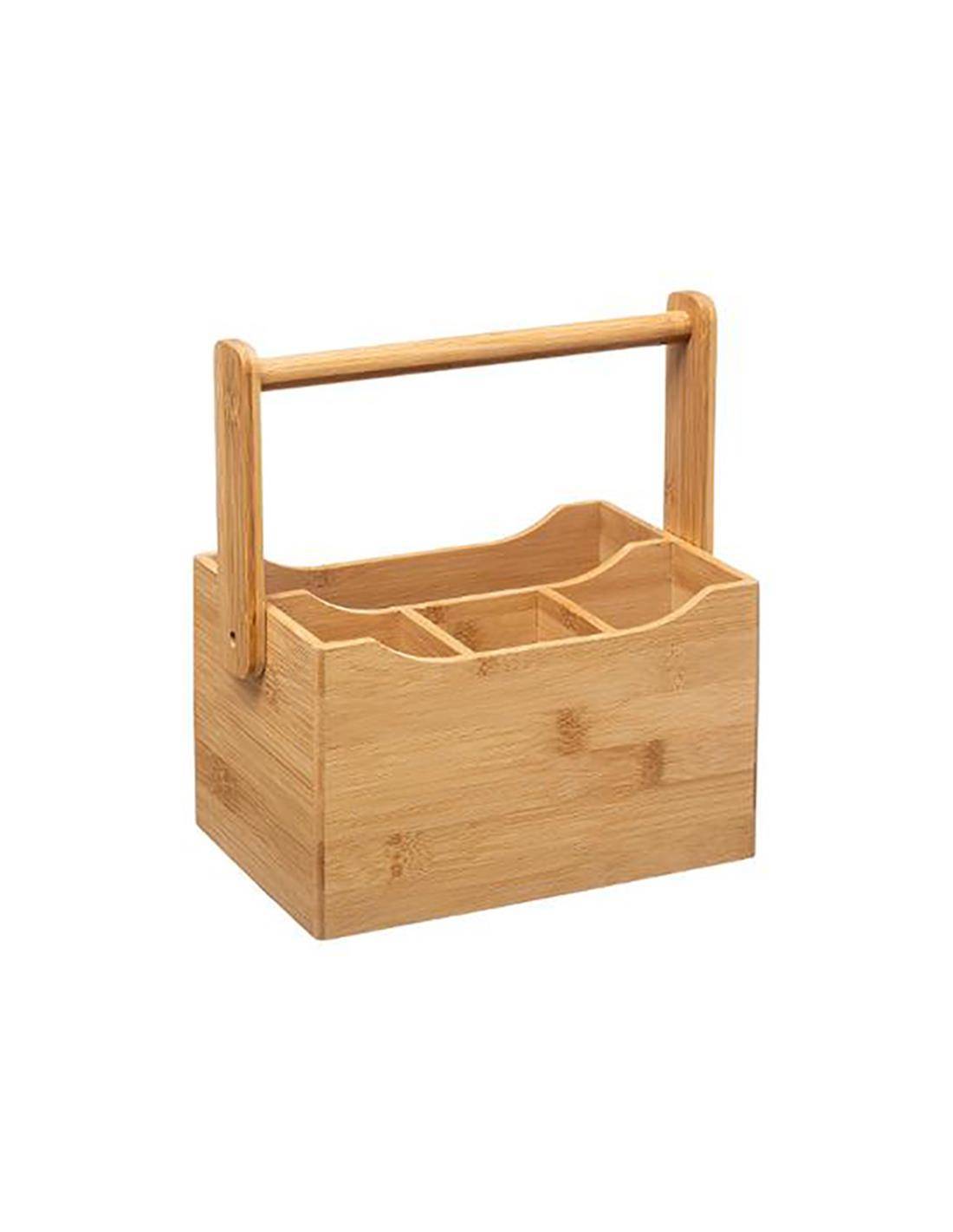 Θήκη μαχαιροπήρουνων με χέρι bamboo 22.5X14X24