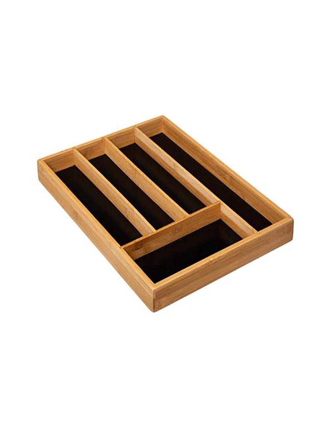 Θήκη μαχαιροπήρουνων  συρταριού bamboo με μαύρο 25Χ34Χ4.3