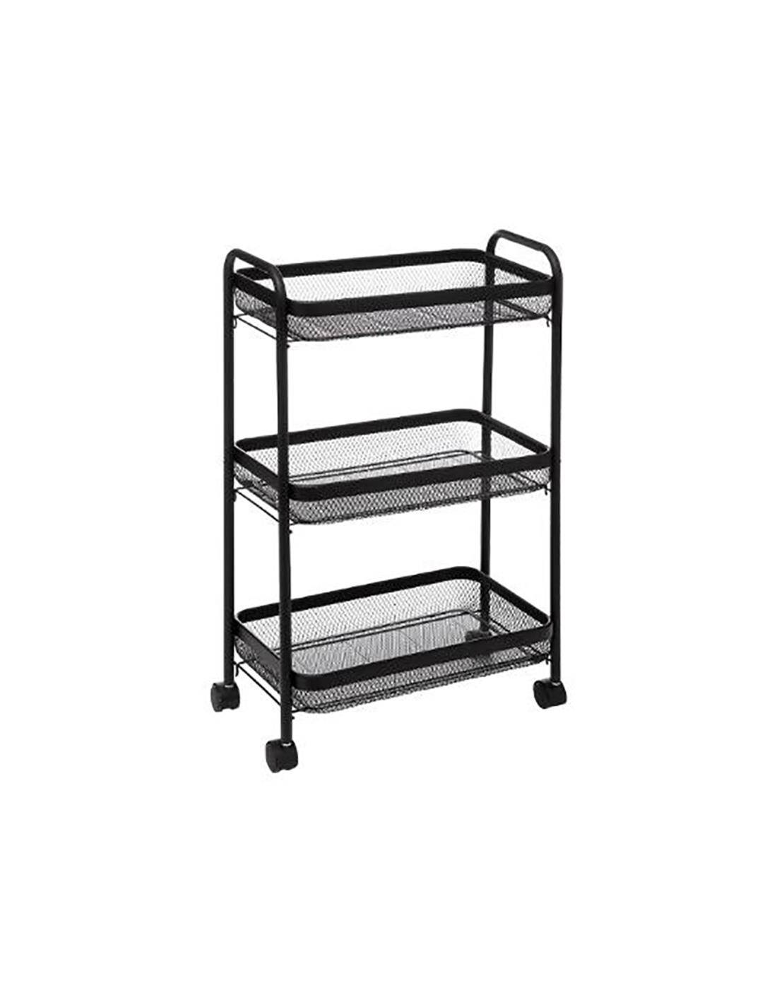 Τρόλευ 3ορόφων μαύρο μεταλ. 46Χ26,5Χ79