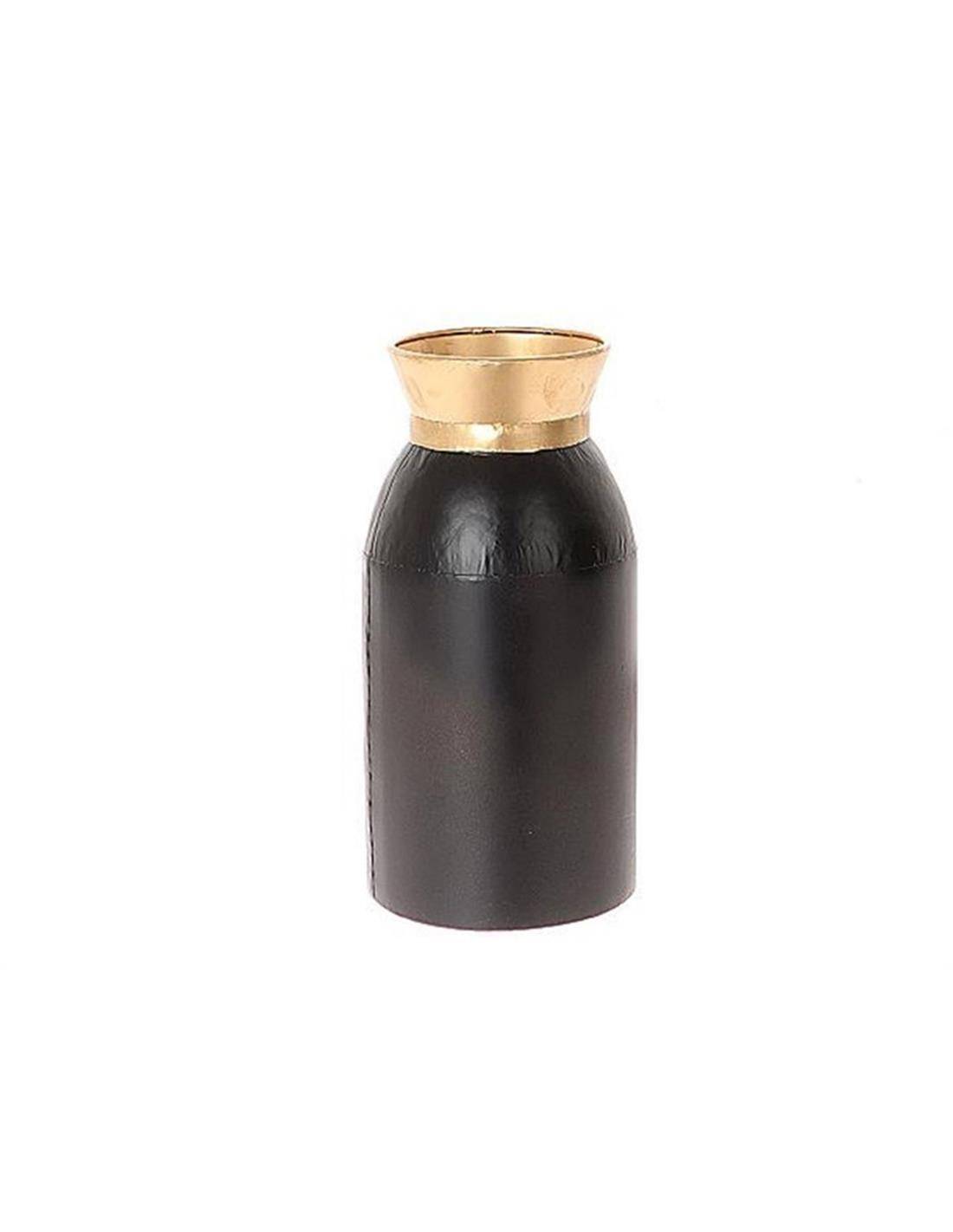 Βάζο μεταλ.μαύρο με χρυσό rim 14,3Χ30,3