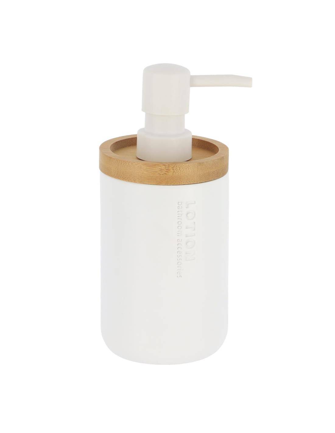 Dispenser polyresin  λευκό με bamboo 280ml