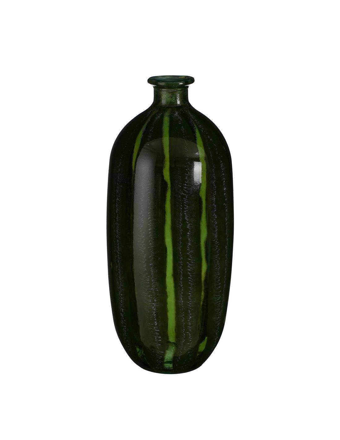 Βάζο πράσινο σκούρο γυάλινο Φ19Η45cm