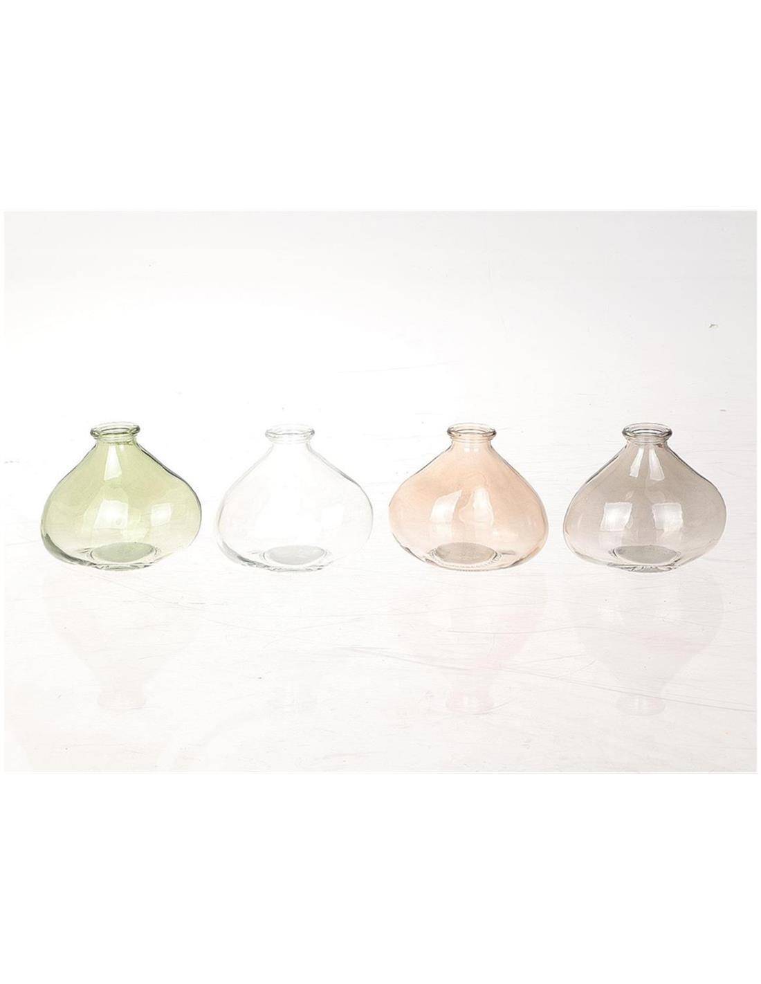 Βάζο γυάλινο 4χρωμ. 11,5Χ7,5Χ9,5cm