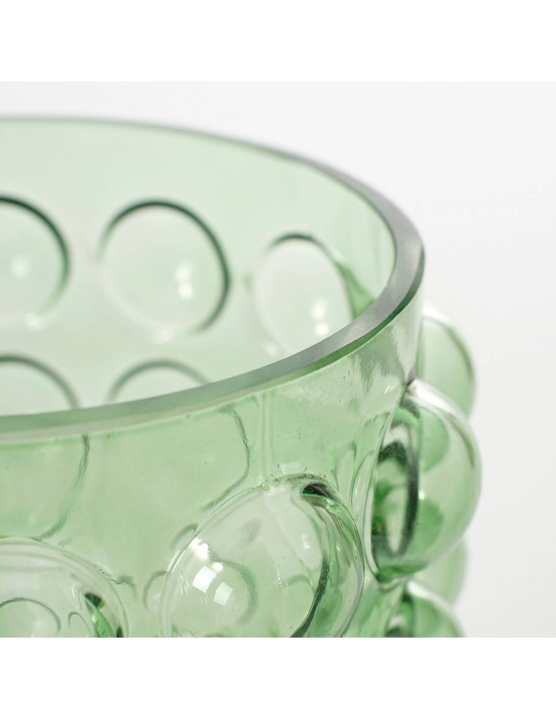Βάζο γυαλ. DOTS πράσινο  Φ12Η25cm