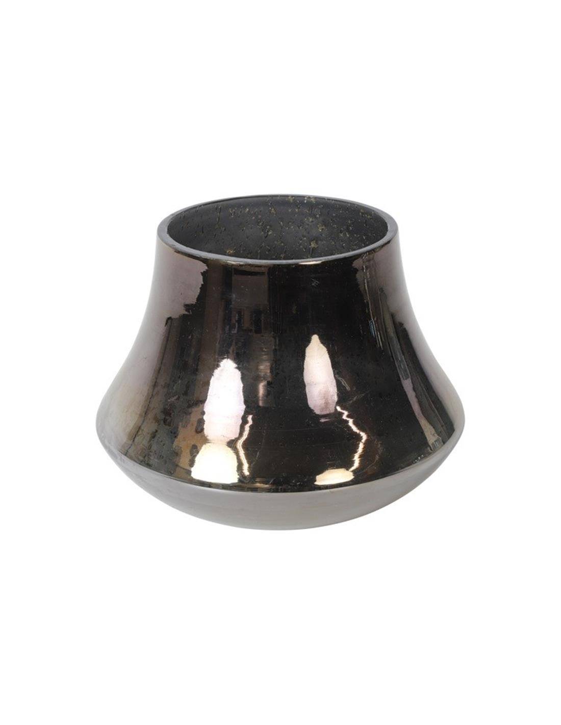 Βάζο γυάλ. γκρι Φ18 Η13,5cm