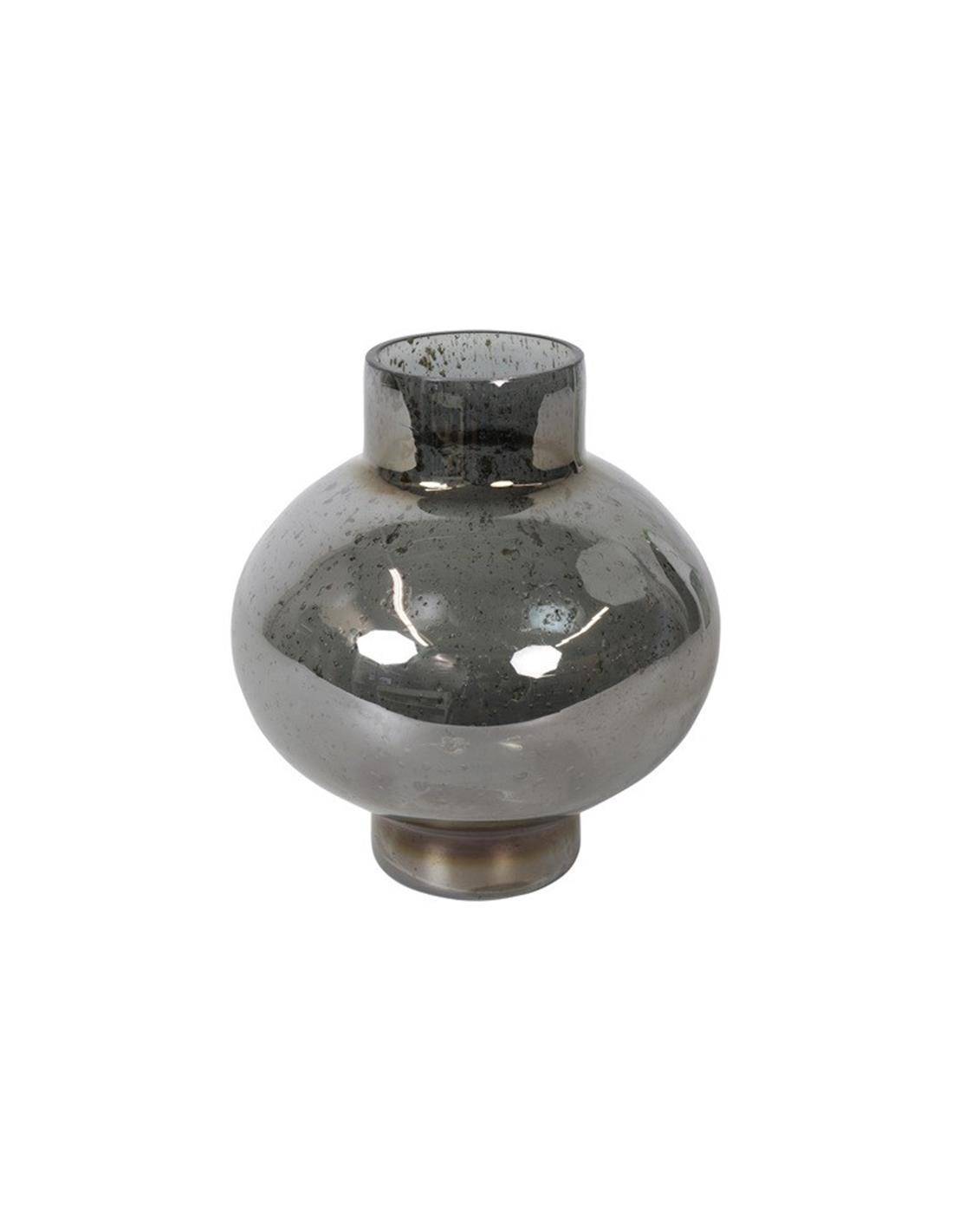 Βάζο γυάλ. Μπουλ γκρι Φ17 Η19,5cm