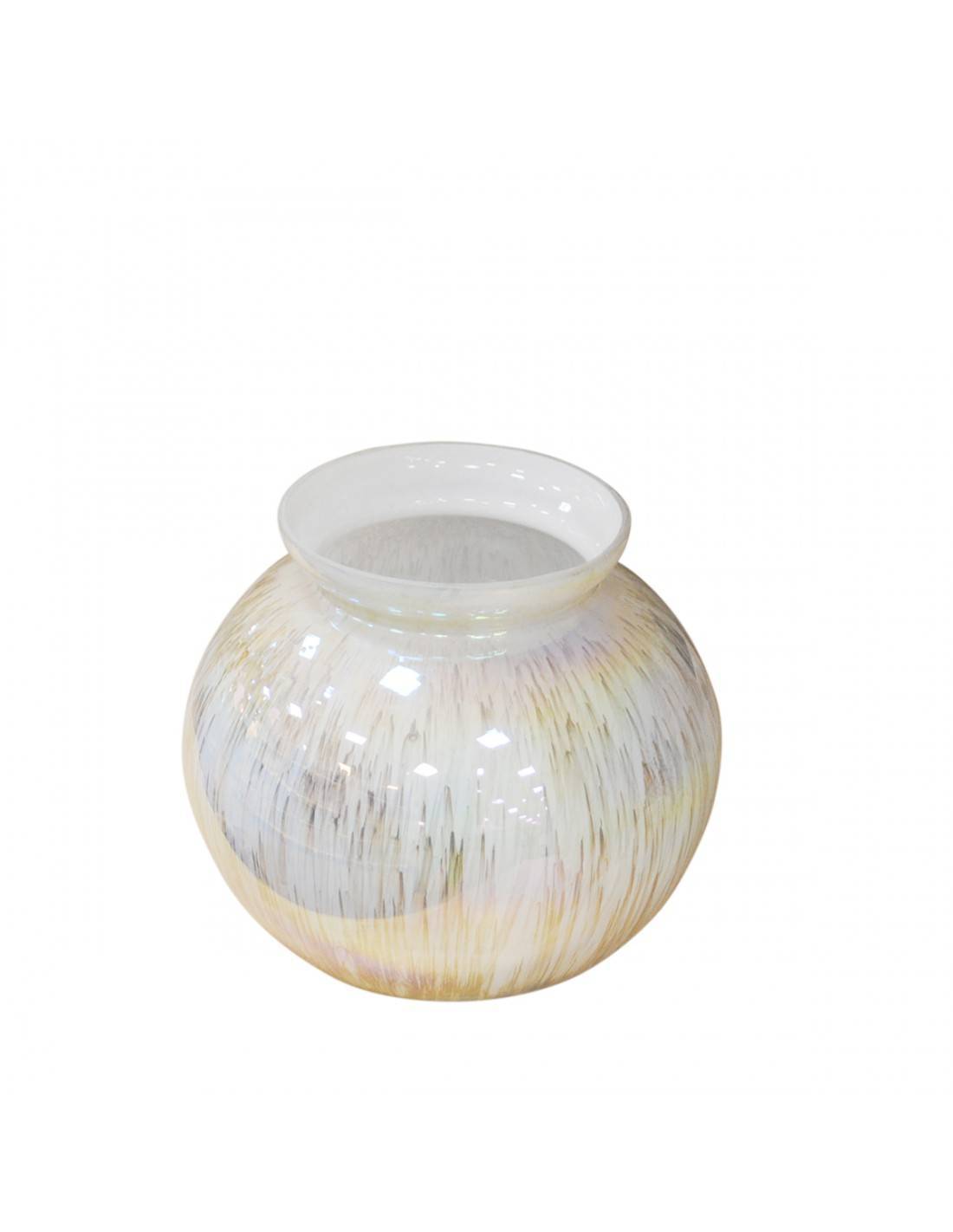 Βάζο γυάλ.μπουλ ιριδίζον Φ17Η17cm